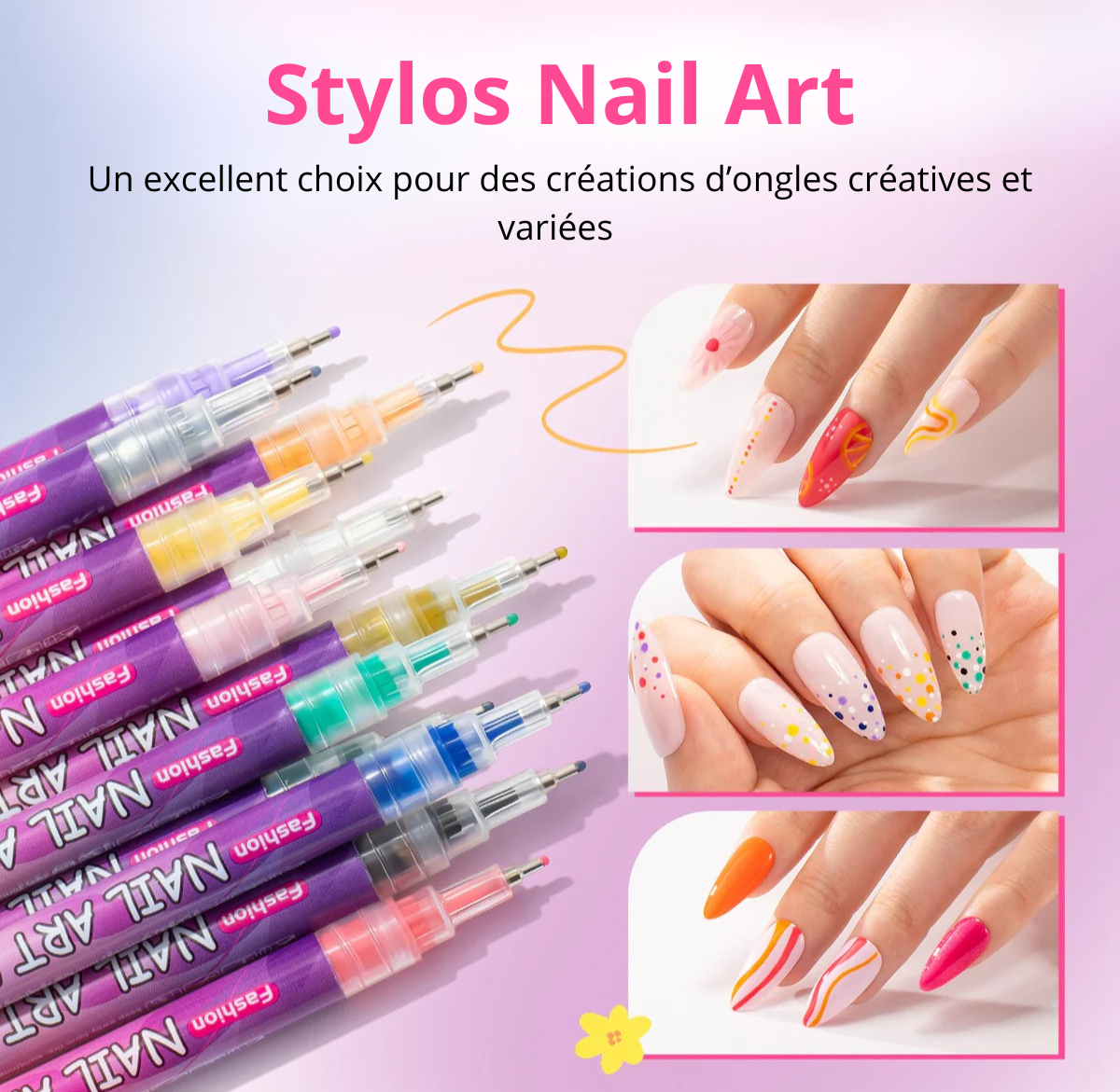 Coffret de 12 stylos nail art – vue 4