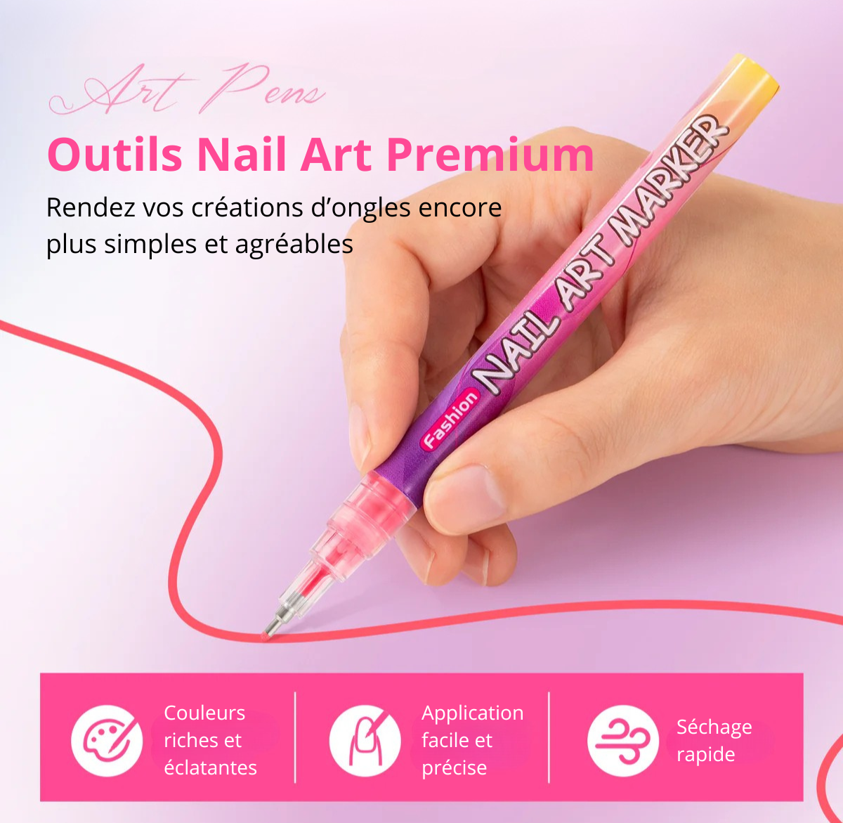 Coffret de 12 stylos nail art – vue 7