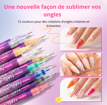 Coffret de 12 stylos nail art – vue 10