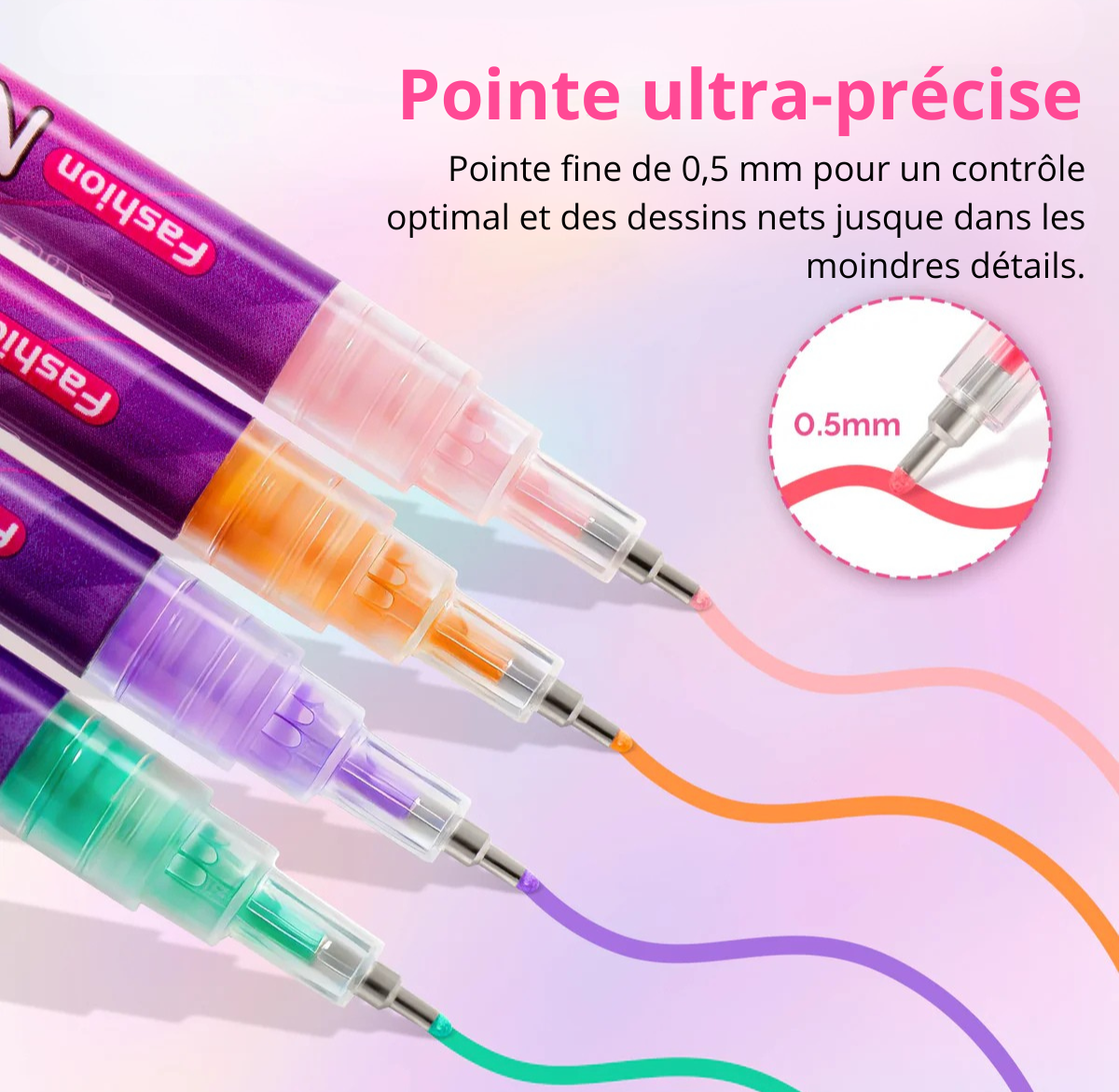 Coffret de 12 stylos nail art – vue 6