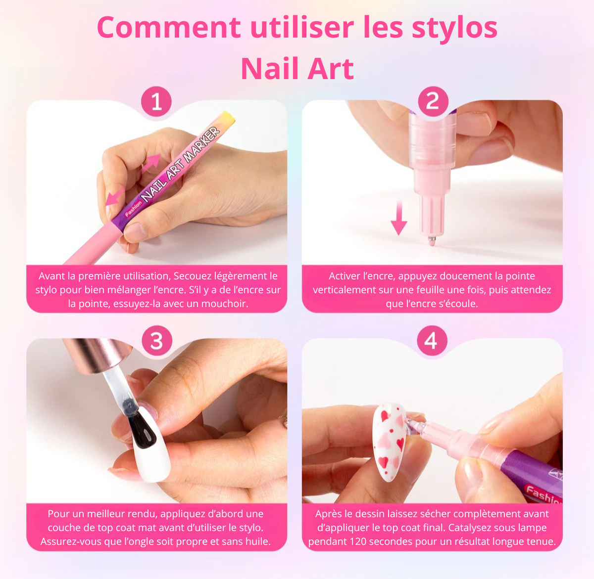 Coffret de 12 stylos nail art – vue 8